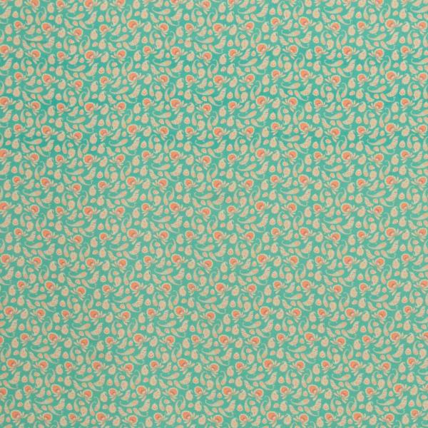 Paisley Bird by jolijou - Kleines Paisley Muster mit Vögel, wassergrün